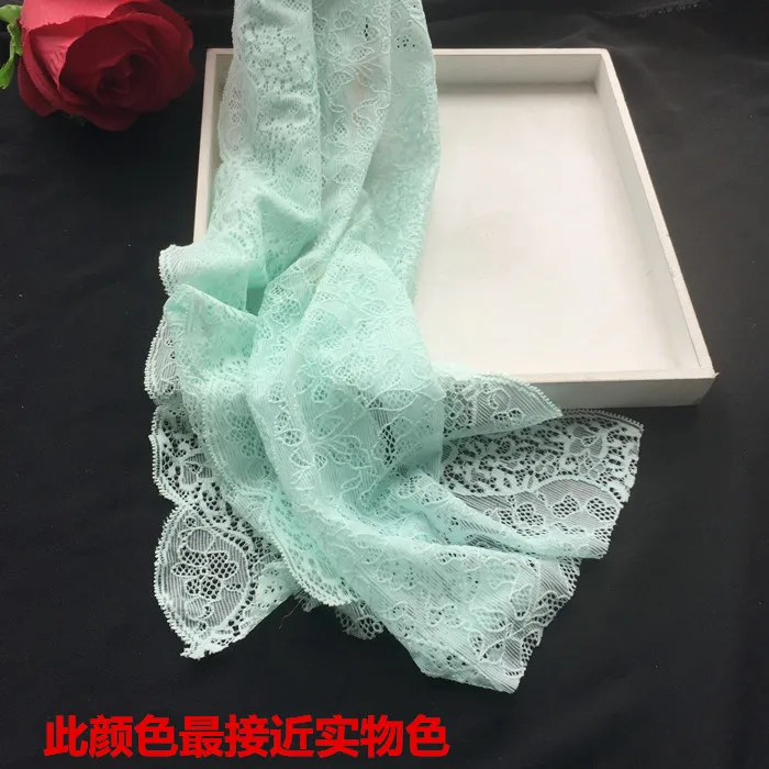 2M/lot 18cm wide light green/mint green stretch embroidery lace toy doll trim accessories clothing skirt decoration Z1465 | Дом и сад