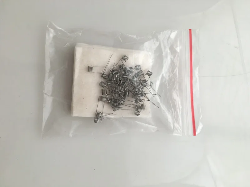 leiqidudu 100pcs Premade heating RDA coil wire with 5pc Janpanese cotton wick e cigarette rda RBA atomizer Kanth A1 | Электроника