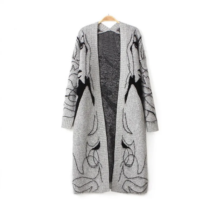 Женский свитер свободного покроя XUXI трикотажное пальто с длинным рукавом модель