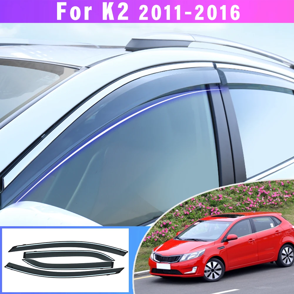Козырек Оконный Для Kia K2 Sedan 2011-2016 дымчатые козыреки на окна автомобиля защита от