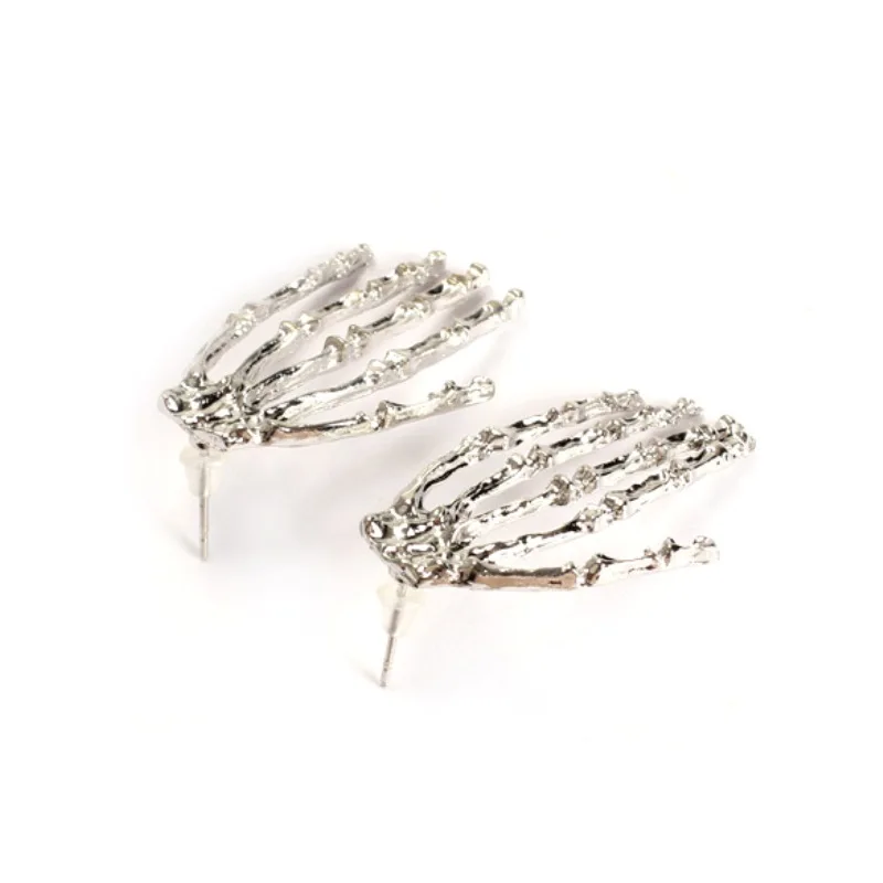 Крутая серьга серебряный сплав Череп кость каркас искусственное украшение