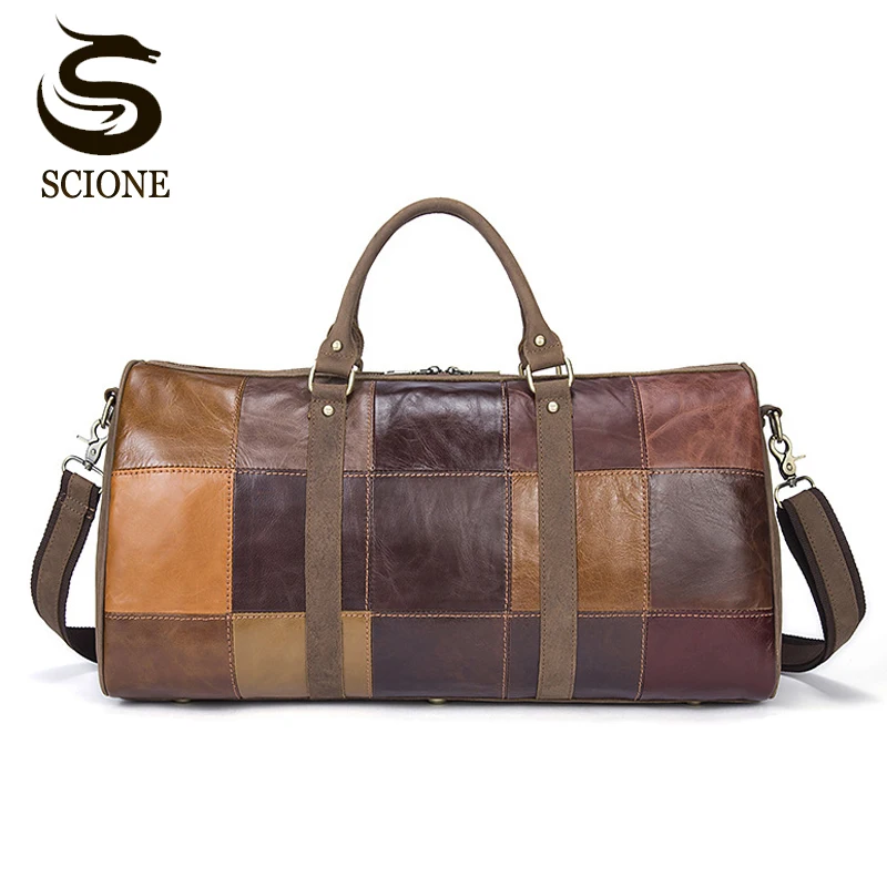 2018 Мужские дорожные деловые винтажные из натуральной кожи Большие вещевые сумки
