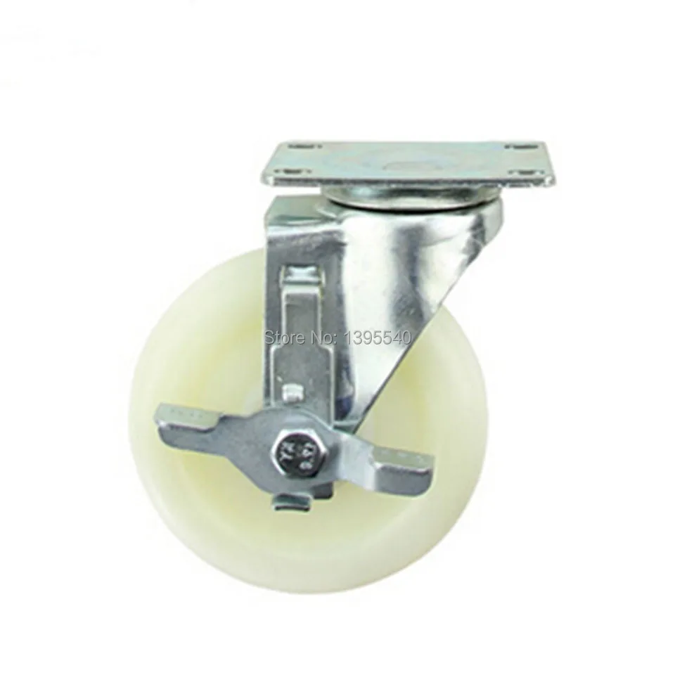 

New 5'' Swivel Wheels Caster Brake Industrial Castor Universal Wheel Nylon Rolling Medical Heavy Caster Bearing Iron Wheel