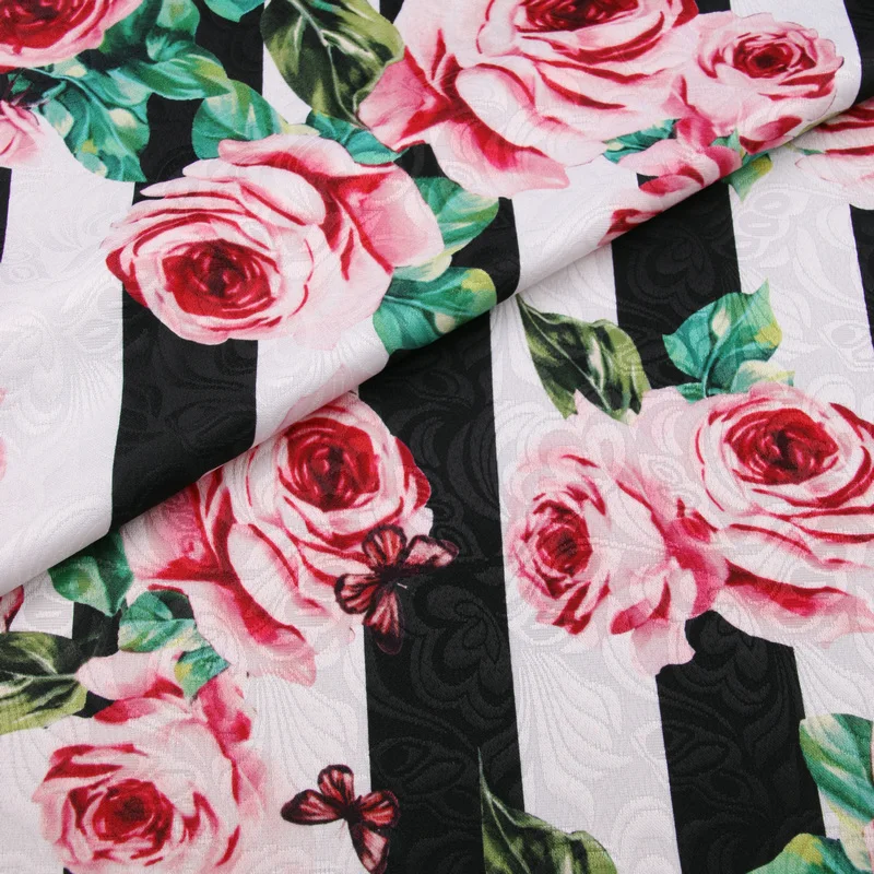 Плотная жаккардовая ткань с цветочным принтом для платья женское платье из