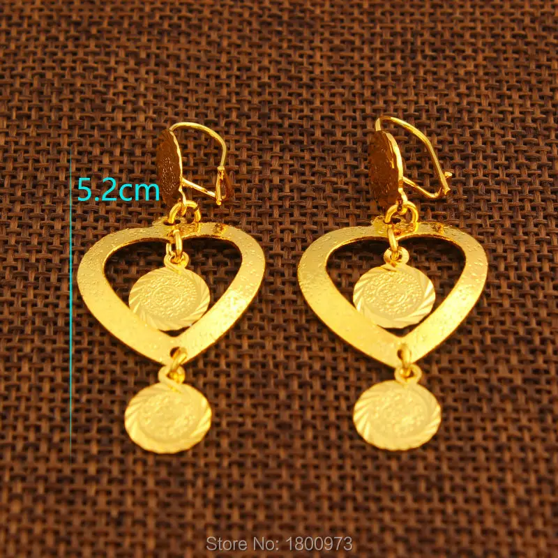 Adixyn новые серьги подвески с эфиопскими монетами в форме сердца для женщин и