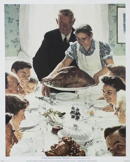 Свобода от хотите Norman Rockwell 14 &quotx 11&quot Арт Принт плакат | Дом и сад