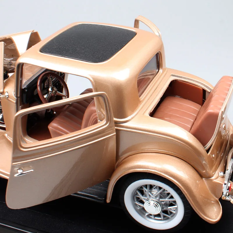 1:18 большой масштаб классический винтажный 1932 Ford 3-Window V8 DELUXE Coupe Gold Diecasts& Vehicles колеса Игрушечная модель подарки для детей