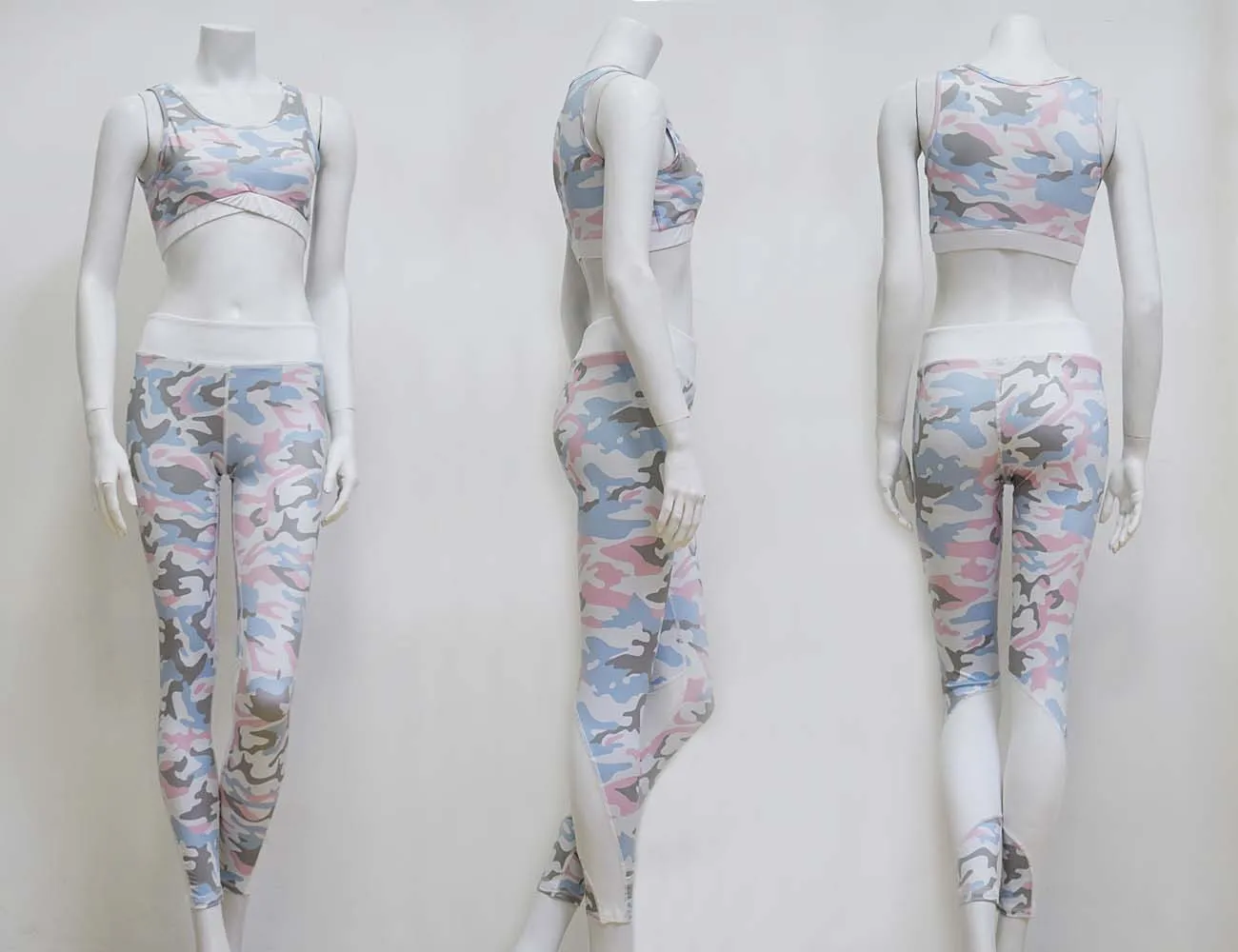 ESHINES Camouflage New Sexy Yoga Set Women Gym Sets 2 Piece Workout Clothes For Sport Suit Dropship | Спорт и развлечения