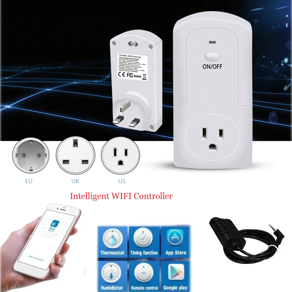 

TS-5000 WIFI Wireless Temperature Humidity Thermostat Module APP Smart Remote Control Smart Timing Switch Socket