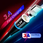 Магнитный кабель USB Type-C 3A для Samsung Xiaomi Redmi Note 7 K20 Oneplus 6t, быстрая зарядка, зарядное устройство USB C, кабель Мобильный телефон USBC