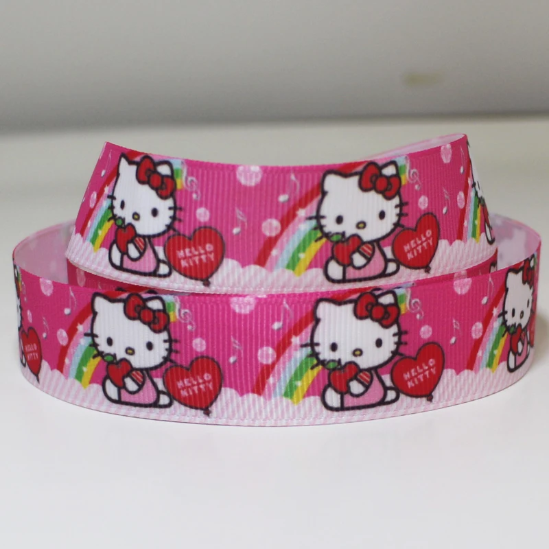 50 ярдов 7/8 &quot1&quot 1 5 &quot2&quot 3 &quot22 мм 25 38 75 kitty напечатанная лента для повязки на