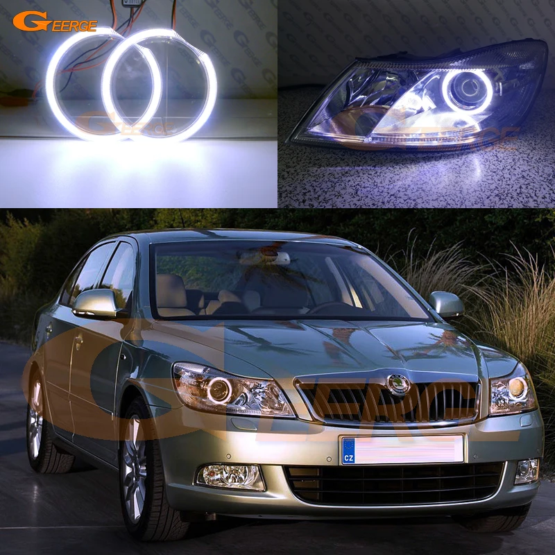 Для SKODA OCTAVIA MK2 A5 FL 2009 2010 2011 2012 отличное ангельские глазки Ультра яркое освещение COB комплект светодиодов «глаза ангела»