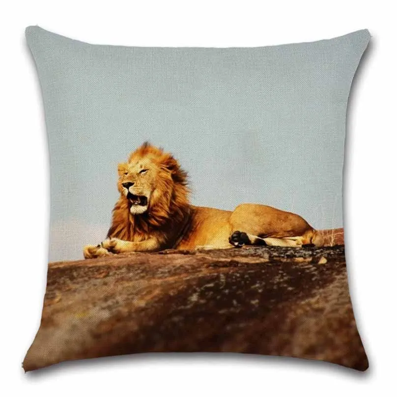Lion printed Animals colorful cushion cover Throw Decor Chair seat sofa Decorative Home kids friend living room gift Pillowcase | Дом и сад