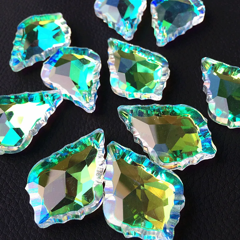 100pcs/lot 50mm TOP Quanlity Clear AB Crystal Maple Leaf Lighting Pendants For Chandelier Parts Diy Suncatcher Prisms Home Decor
