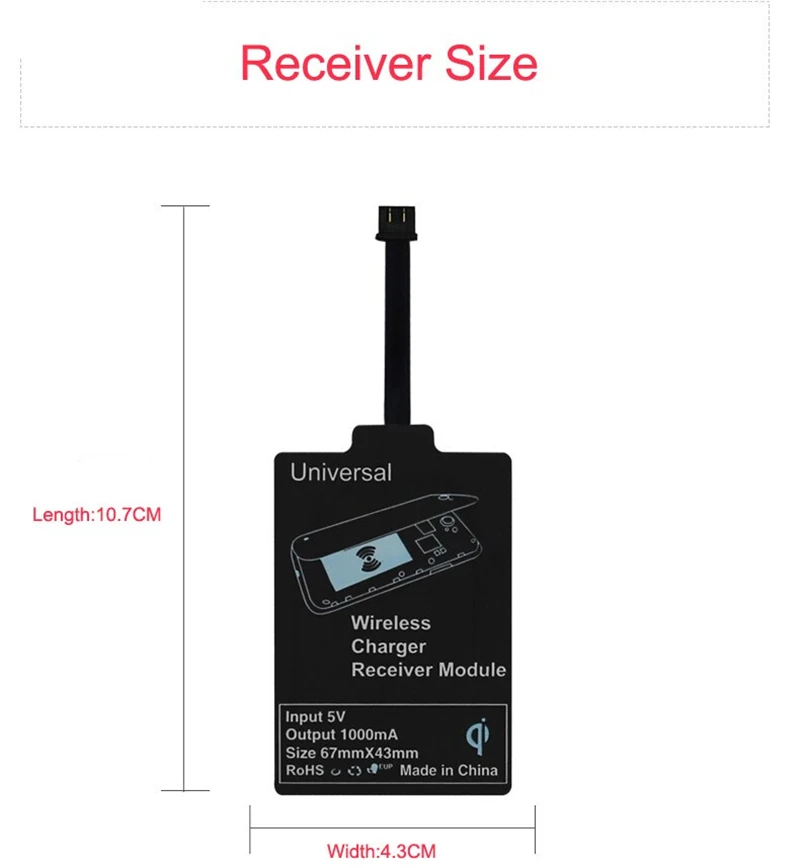 Qi Wireless Charger Receiver Charging Adapter for Samsung Note 3 4 5 S4 S5 IPhone 7 6 6S Plus SE 5S Android Micro USB Induction | Мобильные