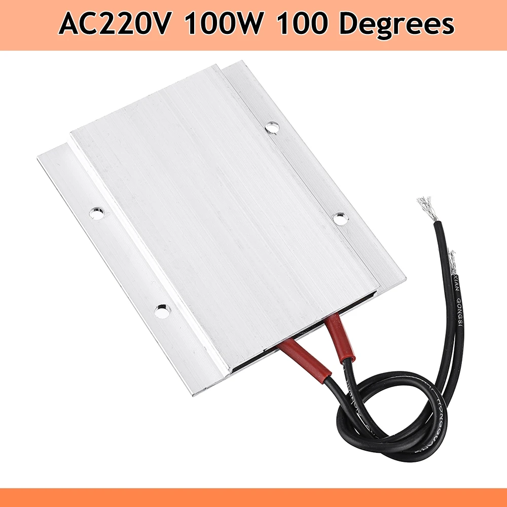 100W 100Degrees 220V 60/80/100/120/180 градусов постоянная Температура Керамика Алюминий нагреватель PTC Нагревательный элемент в виде ракушки 77*62 мм с наружной резьбой - Цвет: 100W 100Degrees