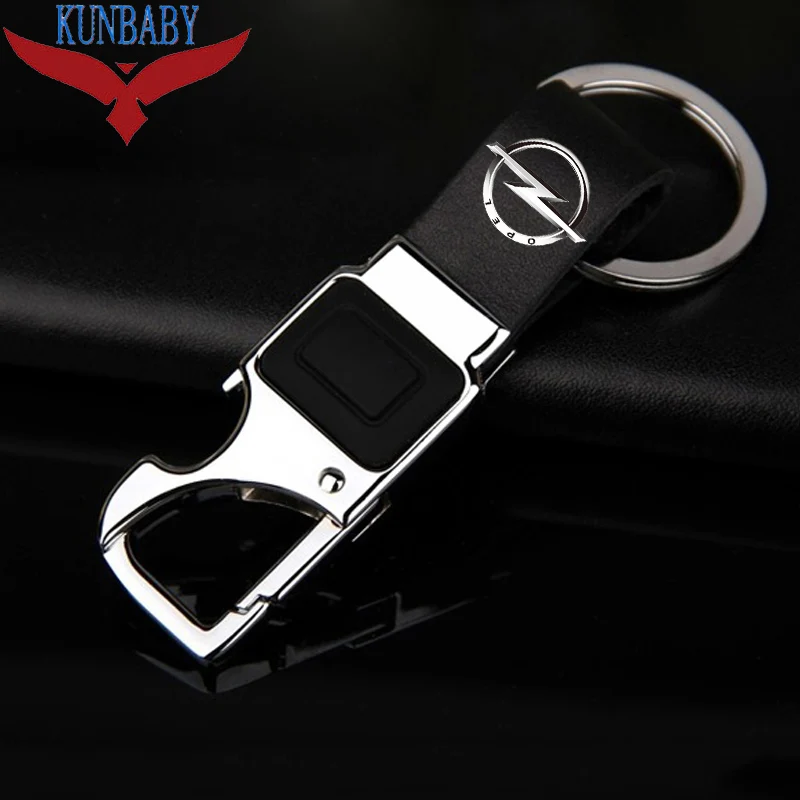 KUNBABY новый модный металлический Кожаный Автомобильный Брелок держатель с LED