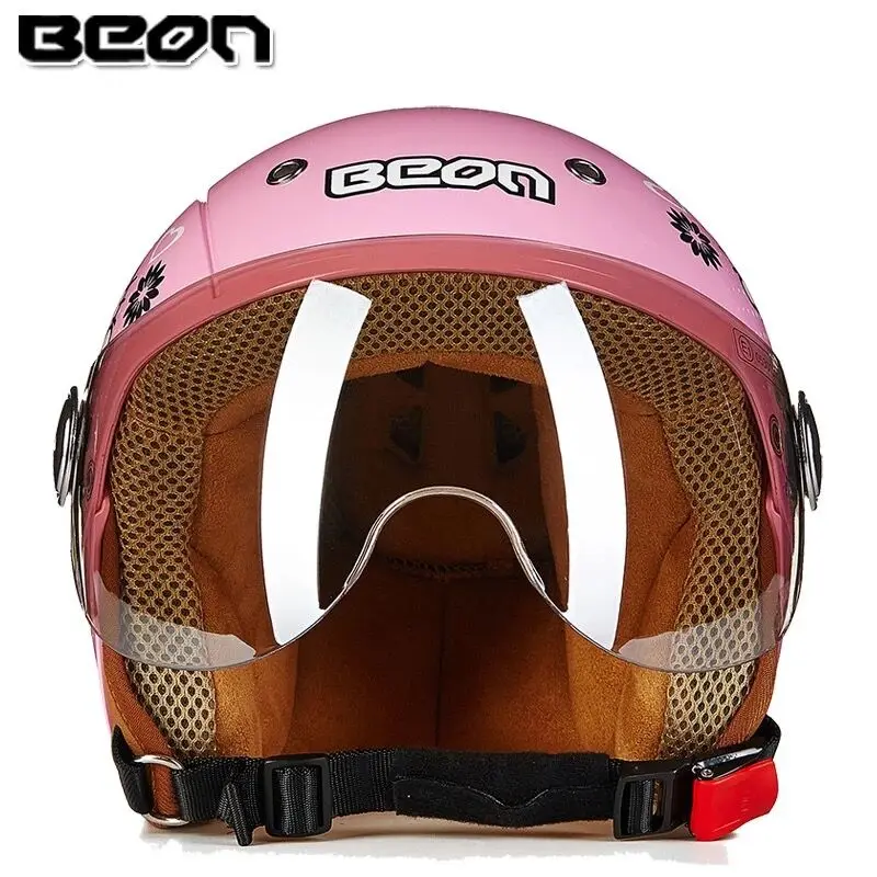 Pink cat Высококачественный брендовый детский мотоциклетный шлем BEON для мальчиков, нарисованный шлем для девочек, скутер, Рождественский подарок на день рождения для детей - Цвет: Pink cat