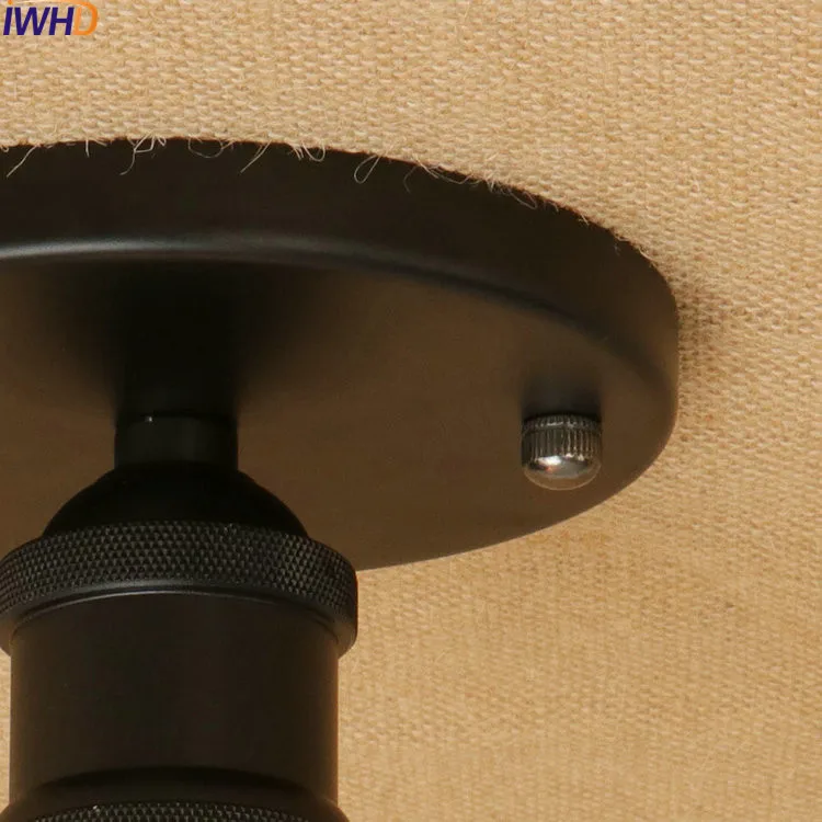 Потолочные светильники IWHD в стиле ретро черные светодиодные винтажные лампы для