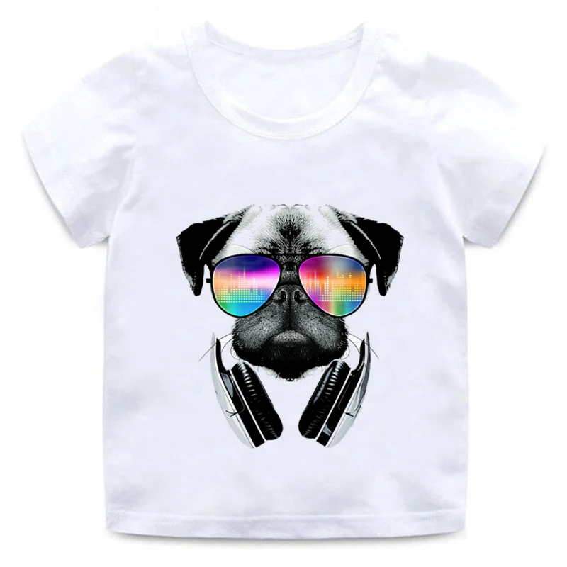 Лето 2019 Детская футболка DJ Rock Dog высококачественные Забавные топы для мальчиков и