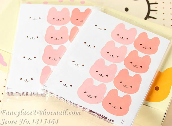 90pcs Rabbit Seal DIY Window Glass Stickers Baking Sticker HandMade Package Paper Tags Labels Stationery Decoration | Дом и сад