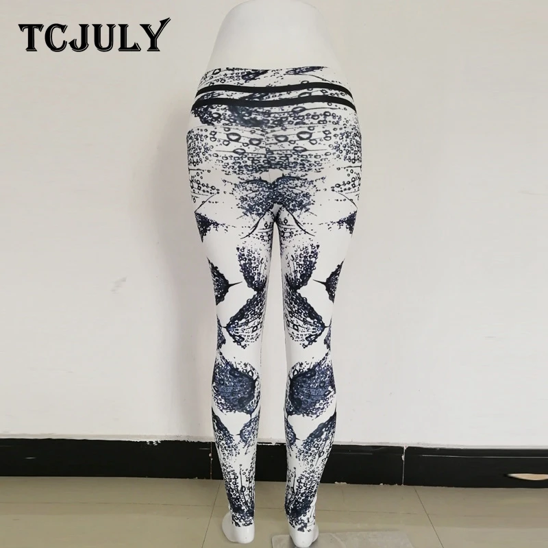 TCJULY леггинсы с принтом в виде капель дождя высокая талия дышащие быстросохнущие