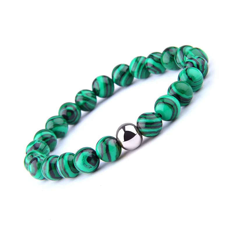 Новые Модные Зеленые малахитовые бусы браслет натуральный камень драгоценный
