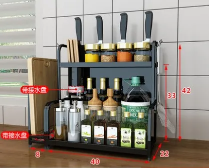 2 Layer L40cm 2 слоя 3 слоя из нержавеющей стали кухонная сушилка над раковиной бытовой держатель для хранения сушилка для посуды Полка Органайзер - Цвет: 2 Layer L40cm