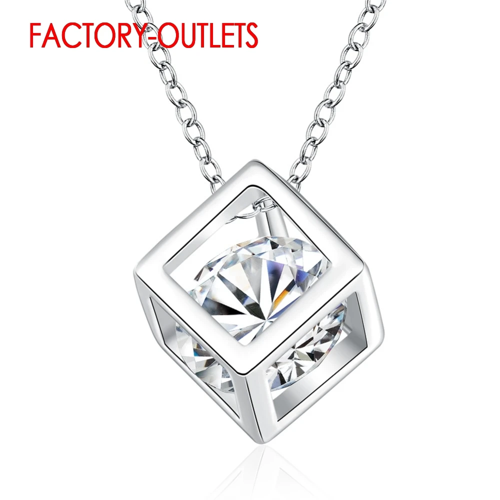

925 Sterling Silver Custom Pendant Necklace For Decoration Fashion Jewelry Cubic Zirconia Women Girls Party Engagement