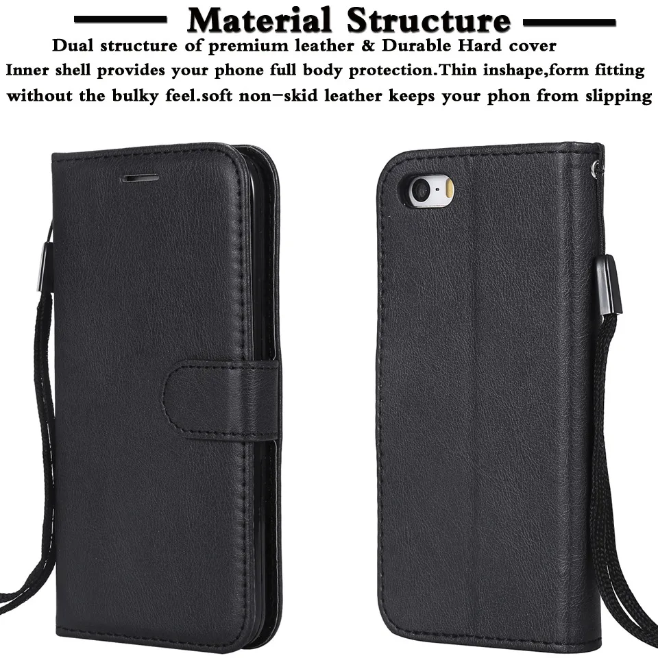 Для Funda iPhone 5 Чехол Флип кожаный чехол для iPhone 5S чехол для iPhone 5 5S SE чехол для телефона роскошный Магнитный кожаный чехол-кошелек