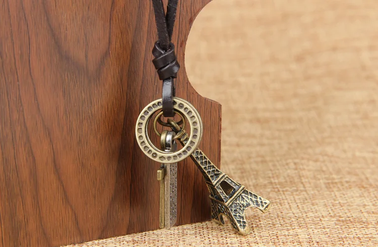 2015 Ретро цепочка Эйфелева башня кулон ожерелье Европейский Винтажный стиль