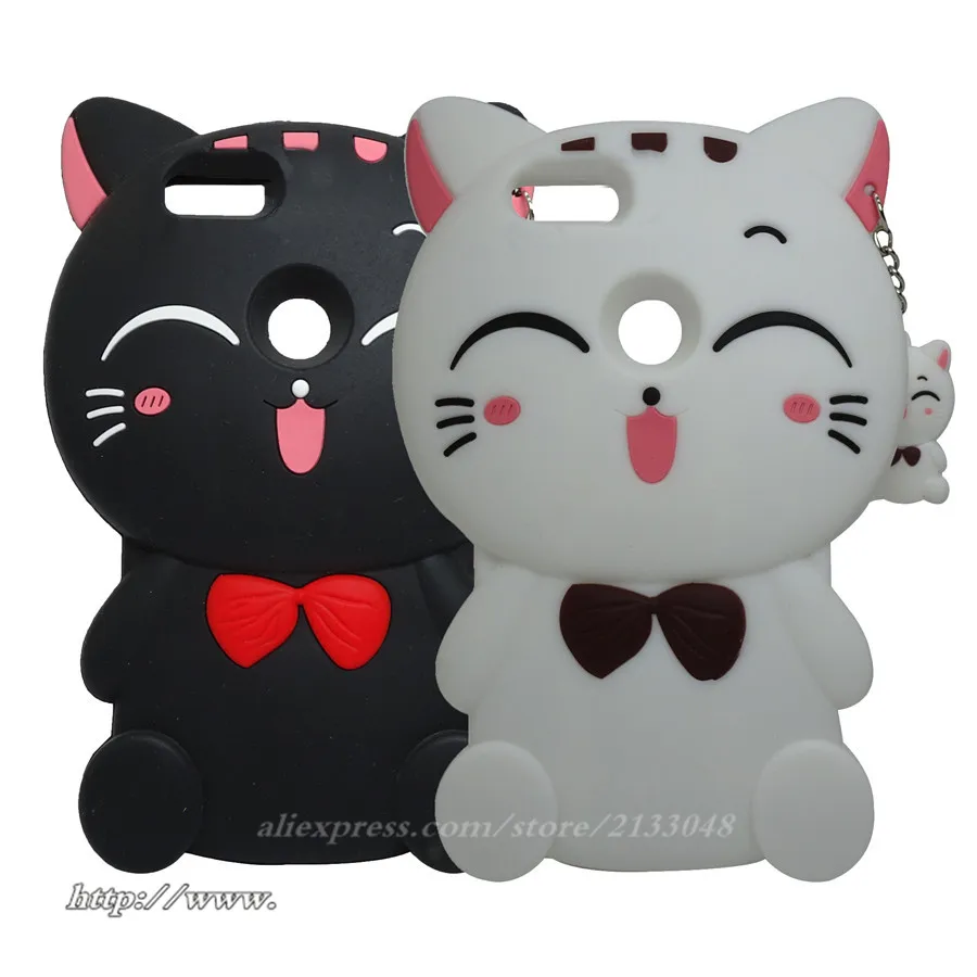 3D с изображением из мультфильма Lucky Cat Мягкая силиконовая крышка для huawei Y6 Pro 2017