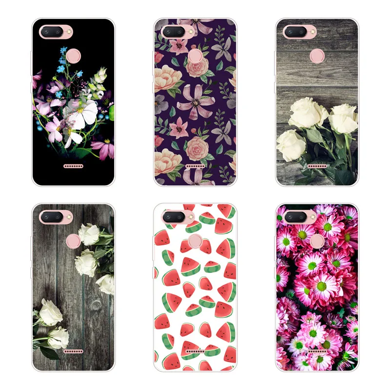 xiaomi redmi 6 Case Silicon Popular flowers Painting Soft TPU Back Cover for Protect Phone cases shell |