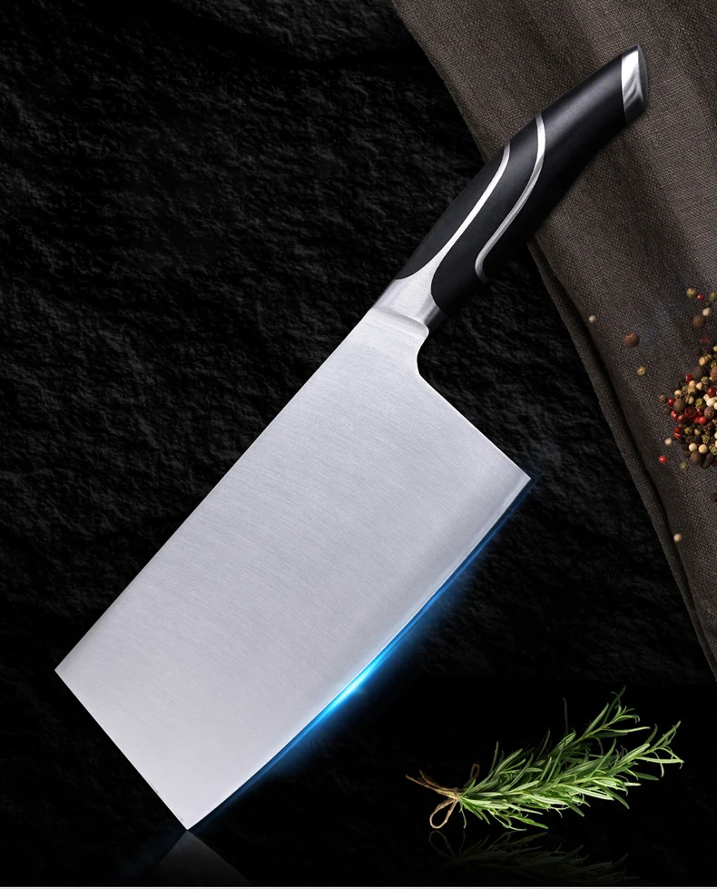 Профессиональный китайский кухонный нож шеф-повара, нож для мясника 4Cr13 из нержавеющей стали с двойной ручкой, нож для мяса