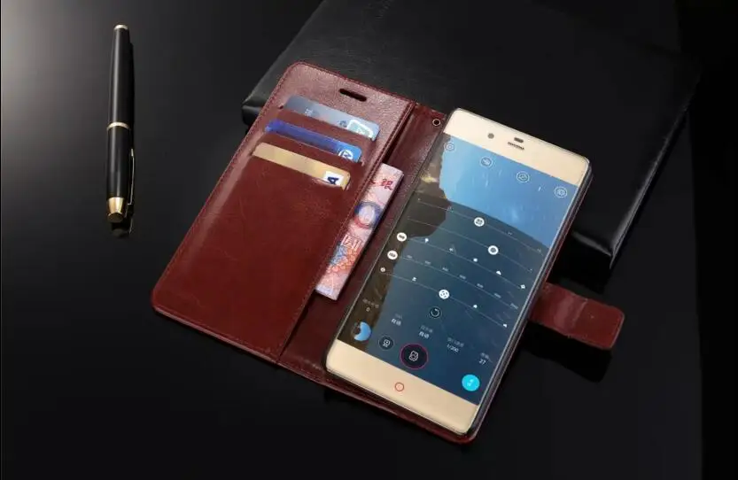 Screen Protector+Wallet Flip Leather Case For ZTE Blade X9/Blade A1/Nubia Z9 Mini/Z9 Max/Nubia Z11 Mini+Card Slot | Мобильные