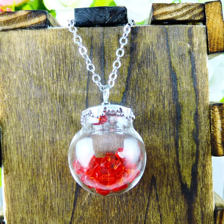 Модное ожерелье со стеклянным шариком аксессуары Стразы кулон с хрустальным