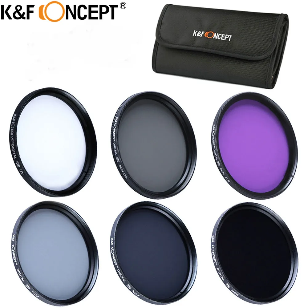 Фильтр для фотографии K & F CONCEPT 49 мм 6 шт. набор фильтров фотостудии UV + CPL FLD ND2 ND4 ND8