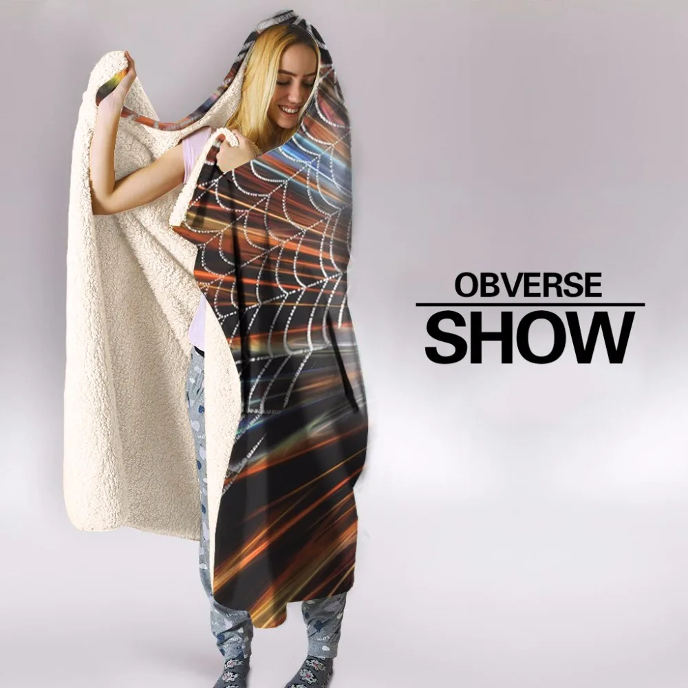 Плюшевое одеяло с капюшоном и 3D принтом улыбка для взрослых молодежных детей