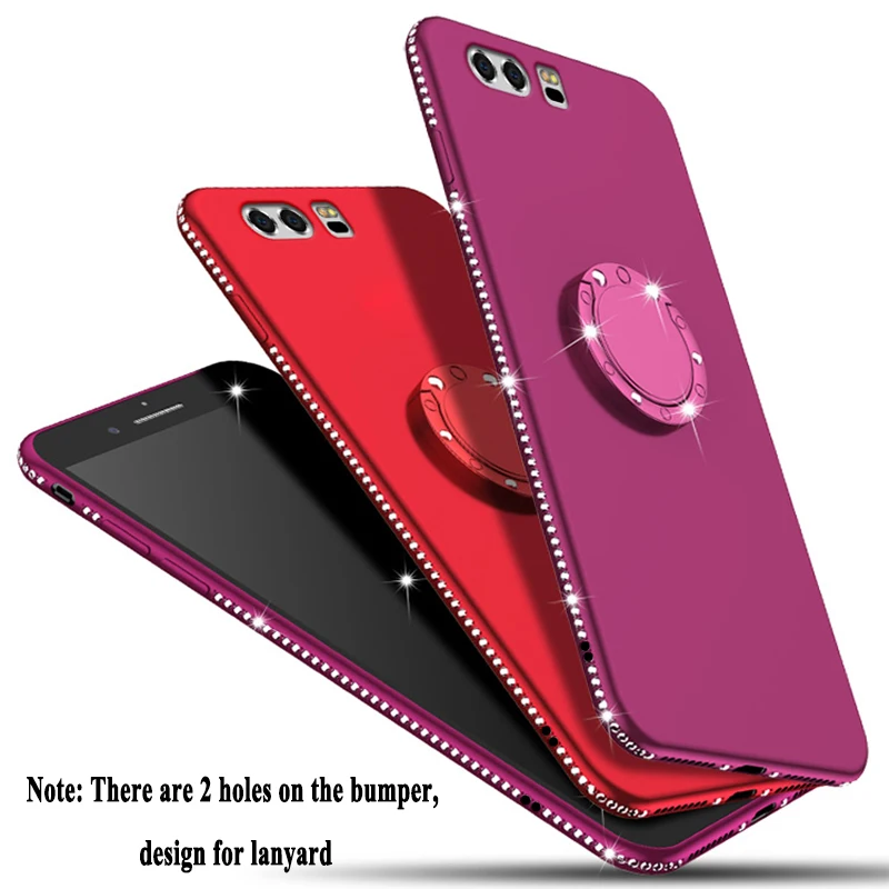 Luxury Diamond Silicone Ring Case For Huawei P10 Lite Plus P10Plus P10Lite Shell Cases 360 Magnetic Stand Cover Funda |