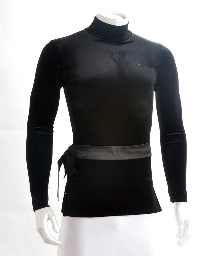 Мужской костюм для латинских танцев мужской бархатный топ с длинными рукавами