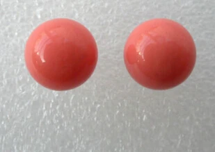 

Stunning big 12mm round pink south sea shell pearl earrings silver stud