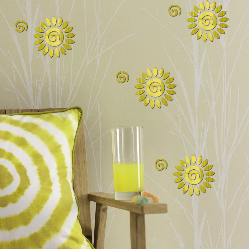 3D зеркальные настенные наклейки s хороший домашний Декор 5 с цветами DIY