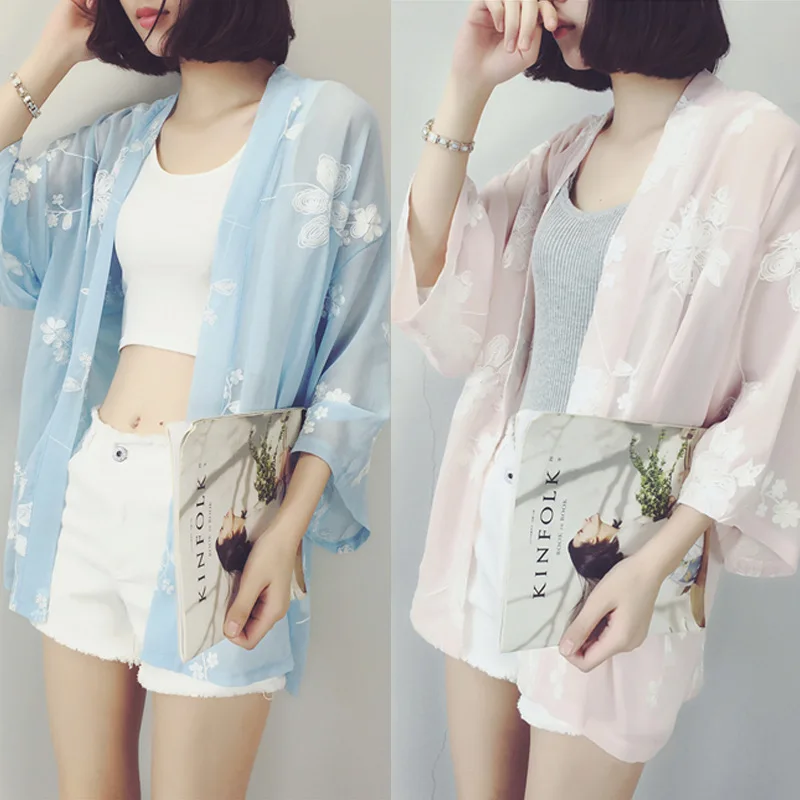 Новинка лета 2019 женская шифоновая блузка с рукавами летучая мышь Ультратонкий