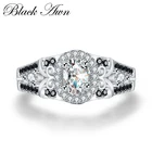 Обручальные кольца с камнями для женщин, черные обручальные кольца с камнями серебристого цвета, ювелирные изделия C315, 2020