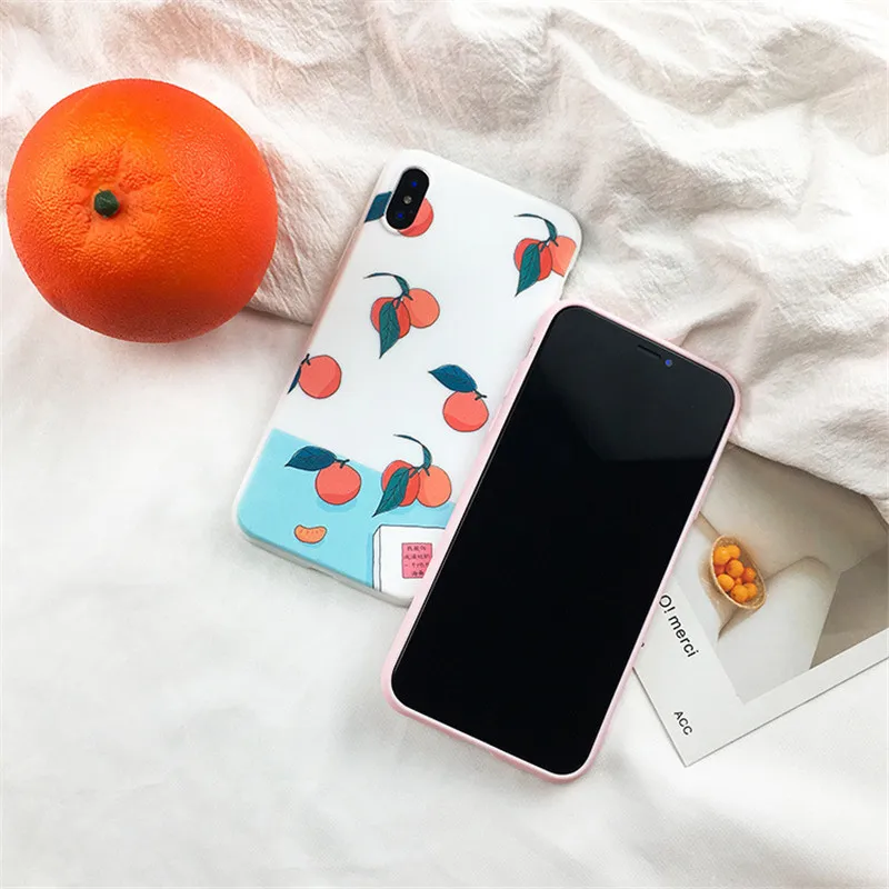 Винтажный Оранжевый чехол GYKZ для iPhone X XS MAX XR 7 8 6 6s Plus литературный Белый