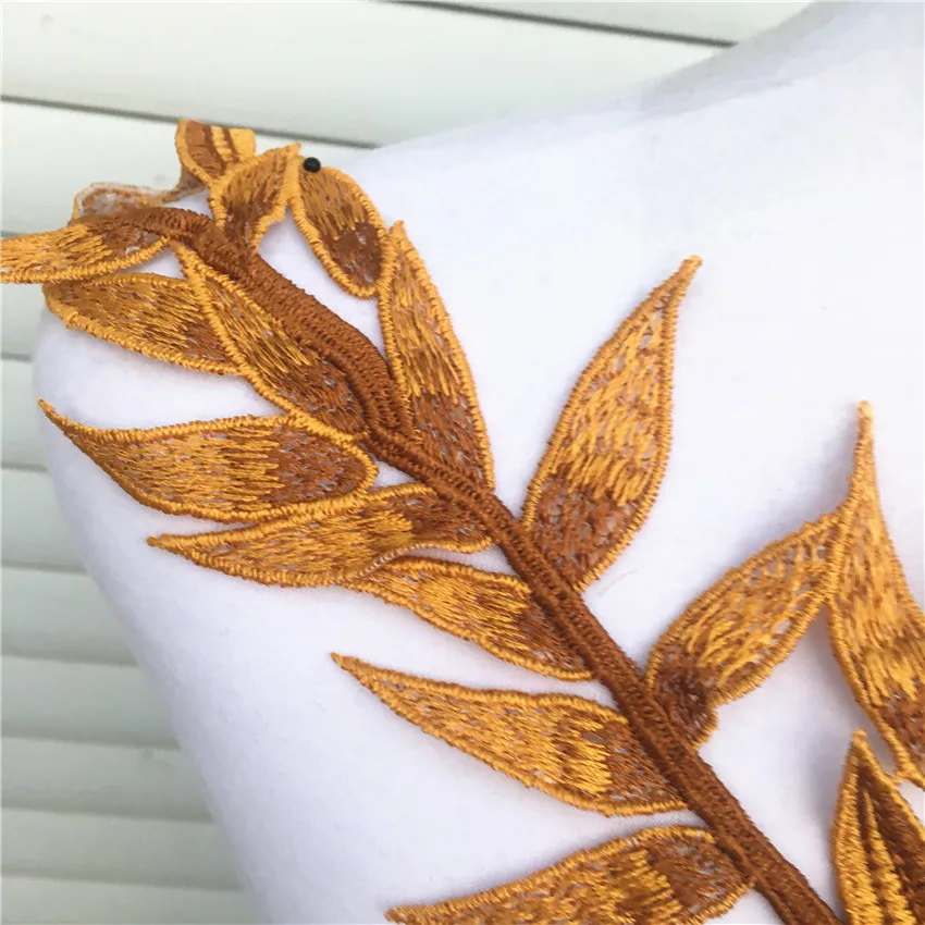 3D Chiffon Yellow Rose Long Neckline Collar Lace Fabric Flower Wedding Deco Fringe Trim DIY Craft Scrapbooking | Дом и сад