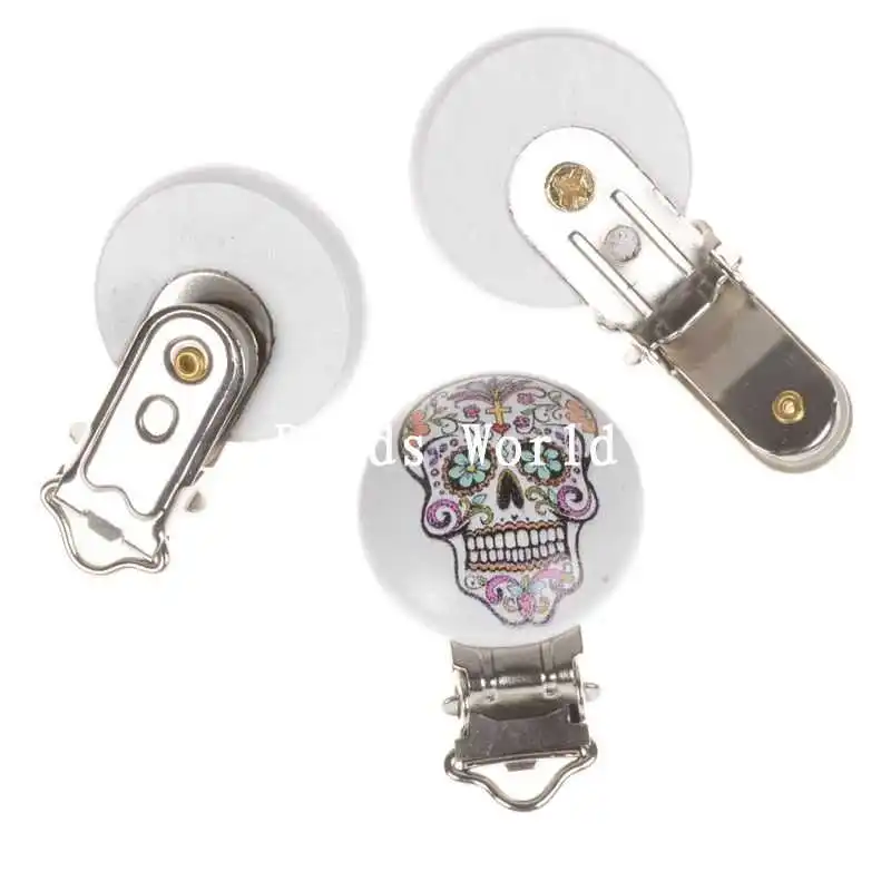 5 шт. Лидер продаж белая круглая деревянная детская пустышка на цепочке с