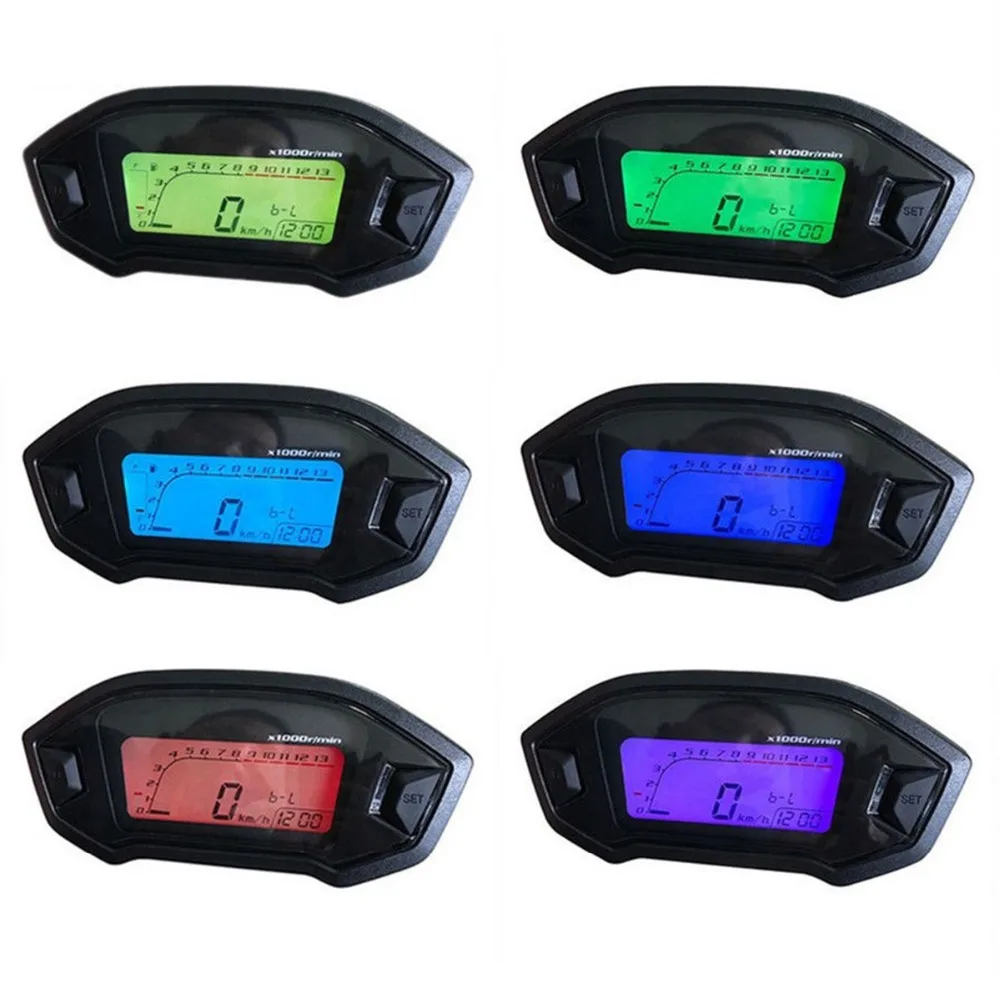 Универсальный цифровой мотоцикл спидометр одометр водонепроницаемый Тахометр