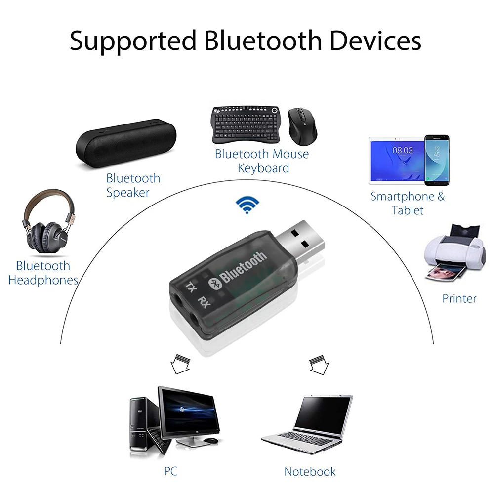 Автомобильный Bluetooth приемник передатчик V4.2 Mini 3 5 мм AUX USB аудио адаптер