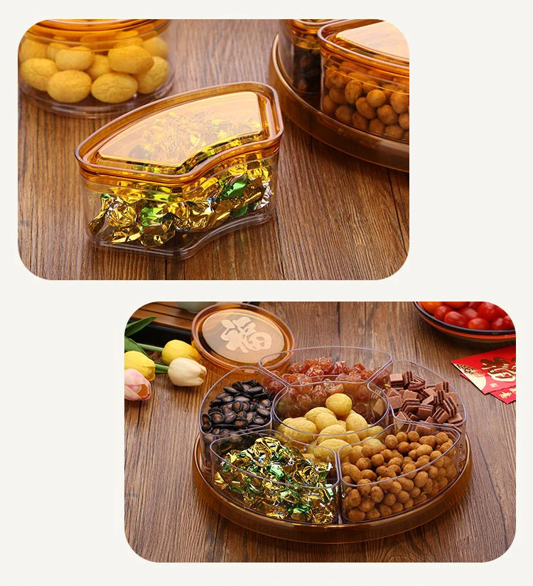 Коробка для хранения сухофруктов, гайка, закуски, пластиковая сортировочная коробка, креативный Кухонный Контейнер для хранения, вращающееся открытие и закрытие гуаньяо